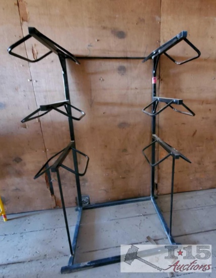 Double 3-Tier Saddle Rack Holds Six Saddles