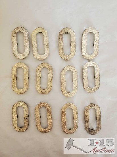 12-Silver Saddle Pieces for around the back cinch on Saddle