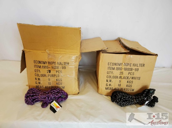 New Knotted Ranch Rope Halters with 6 ft Lead Ropes still in the Box