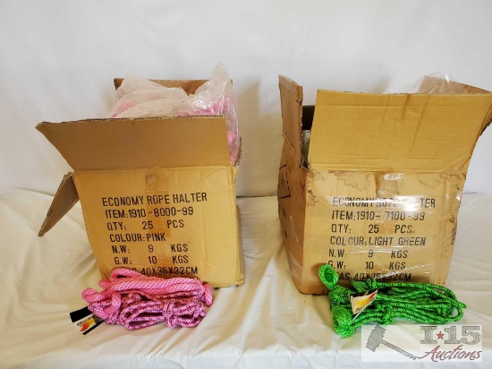 New Knotted Ranch Rope Halters with 6 ft Lead Ropes still in the Box