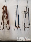 Seven Assorted Cowboy Bridles, Bits and Hackamore