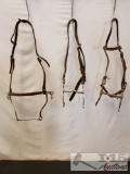 Three Assorted Cowboy Bridles and Parts.