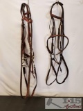 Two Complete English Bridles with Cavason and Misc English Tack