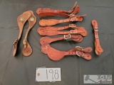 Seven sets of Leather Spur Straps that have never been used.