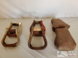 Two Sets of Cowboy Stirrups and a set of Kids Tapaderos