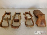 Three Sets of Cowboy Stirrups and a set of Kids Tapaderos