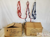 2 Cases of Nylon Over The Head Halters with 6 ft Leads attached