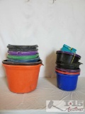 Lots of Used Buckets and Plastic Feed Scoop