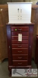 Jewelry Storage Cabinet and White Jewelry Box