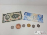 Canadiam Currency and 1941 One Hundred Yaun Bill
