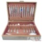 Naken's Silverware Chest With Wallace Sterling Silverware And Sterling Silver Dish- 2,715.4g