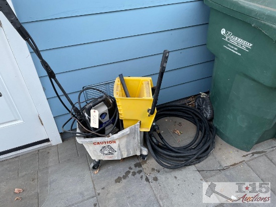 Hose, 1600 PSI Pressure Washer, Mop Bucket