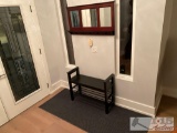 Coat Hanger Mirror, Shoe Rack and Rug