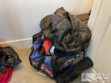 Riding Gear. Chest Protector, Knee Braces, Boots, Gear Bag