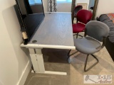 Desk With 2 Chairs And Office Chair Mat