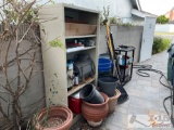 Garden Tools, Pots, Trash cans, Shelf, Rolling Cart, And More