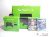 Xbox One Console, Xbox One Controller, And Two Games