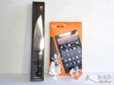 Kitchen Knife, Kindle Fire HD10 Tablet, And Crystal Emotion Cologne Containers