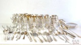 Sterling Silverware, Silver Plated Goblets, Bowls, Silverware, Glass Plates, Weighted Sterling