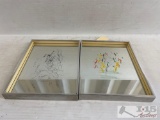 2 Mirrored art pieces