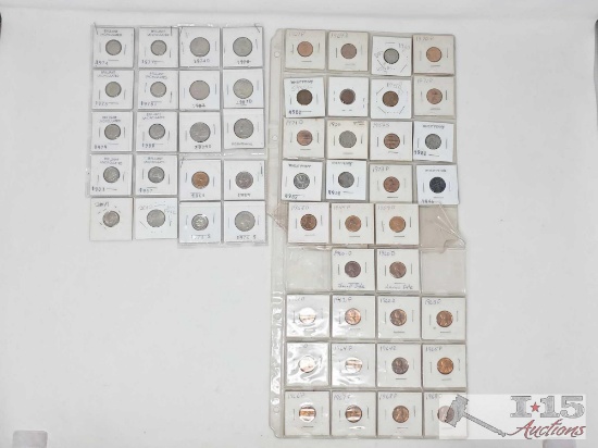 Wheat Pennies, Lincoln Pennies, Dimes, Steel Penny, And More