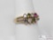 10k Gold Ring With Semi Precious Stones, 3.9g