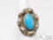 Turquoise Sterling Silver Ring- 8.8g