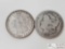 2 1891 Morgan Silver Dollars