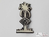 German WW2 Luftwaffe DAK Palm Tree Swastika Enamel Pin