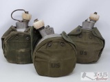 3 Military Water Flasks