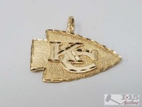 14k Gold Kansas City Chiefs Pendent, 5.5g