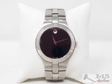 Authentic Movado Watch with Diamond Bezel