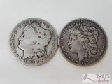 2 1899 Morgan Silver Dollars