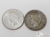 2 1922 Silver Peace Dollars