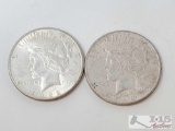 2 1922 Silver Peace Dollars