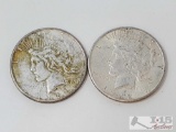 1923 and 1933 Silver Peace Dollars