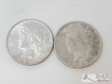 2 1925 Silver Peace Dollars