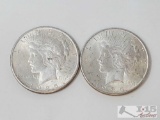 2 1925 Silver Peace Dollars