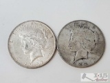 2 1922 Silver Peave Dollars