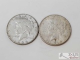 1934 and 1923 Silver Peace Dollars