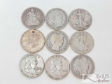 Walking Liberty Half Dollars, Benjamin Franklin Half Dollar, Barber Head Half Dollars, Seated