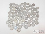 28 Silver Quarters, and 40 Barber Head Quarters, 3 Standing Liberty Quarters