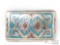 Native American Sterling Silver Belt Buckle With Turquoise And Coral, 60.8g