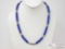 Native American Lapis & Sterling Silver Bead Necklace - Navajo, 51.5g