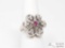 14K Gold Diamond Flower Ring, 7g
