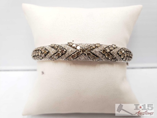 14k Gold Clasp Bracelet with Diamonds, 17.3g