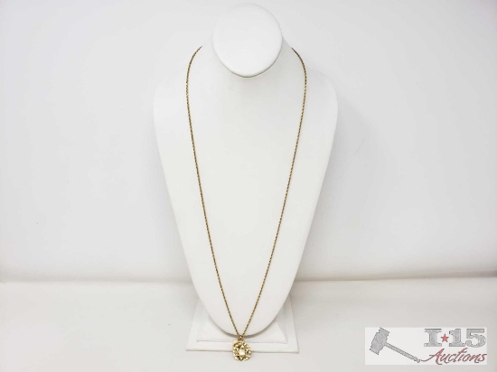 14K Gold Necklace with Pendants, 15.3g