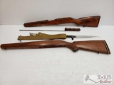 Two Rifle Stocks, Sling, Bayonet, And More