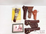 Six Leather Pistol Holsters and More