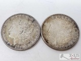 One 1921-S Morgan Silver Dollar, One 1921-D Morgan Silver Dollar